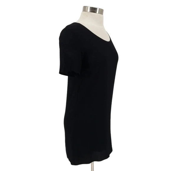 WILFRED FREE Mini Shift Dress Aritzia Teigen Black Short Sleeve Pullover - Picture 2 of 6